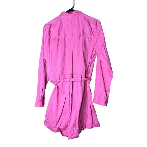 Express X Rocky Barnes Women’s M Pink Long-Sleeve Button Romper Size Medium - Picture 8 of 8